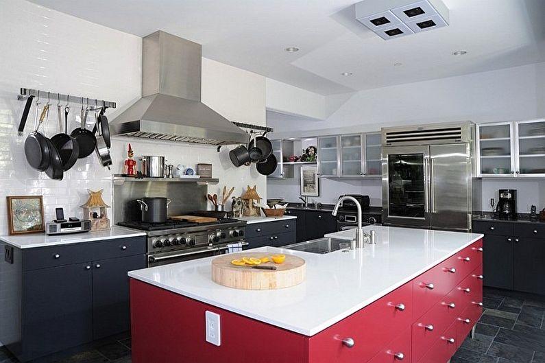 Красно-черная кухня - Дизайн интерьера фото