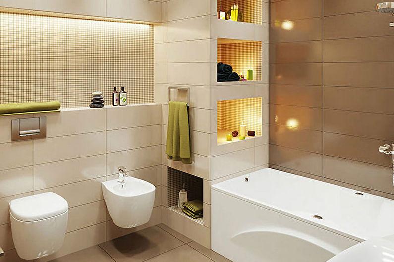 Коричневая ванная комната в стиле минимализм - Дизайн интерьера