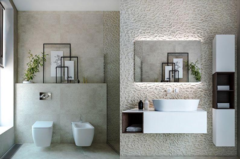 Дизайн ванной комнаты в стиле минимализм - Декор и текстиль