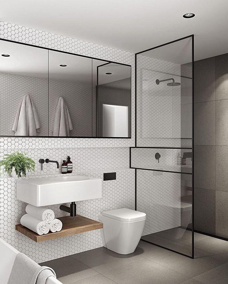 Маленькая ванная комната в стиле минимализм - Дизайн интерьера