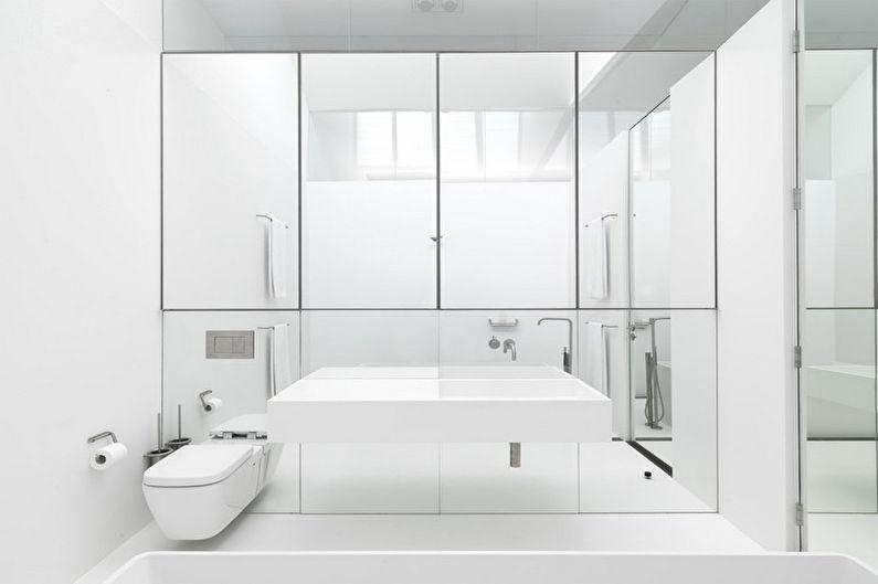 Дизайн интерьера ванной комнаты в стиле минимализм - фото
