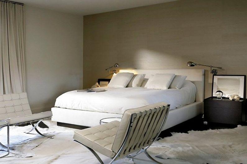 Бежевая спальня - дизайн интерьера фото