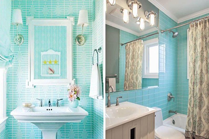 Бирюзовая ванная в классическом стиле - Дизайн интерьера