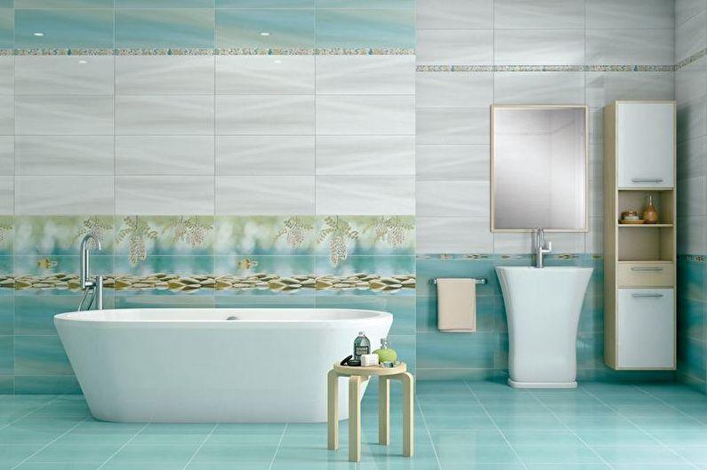 Дизайн бирюзовой ванной комнаты - Отделка пола