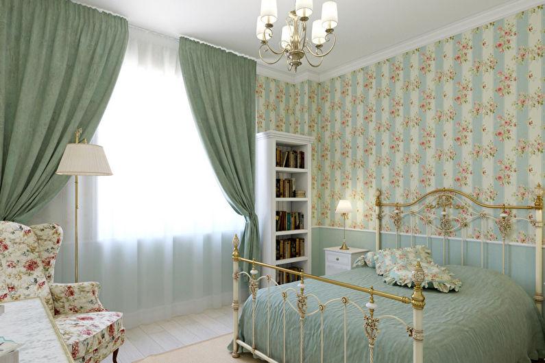 Бирюзовая спальня в стиле прованс - Дизайн интерьера