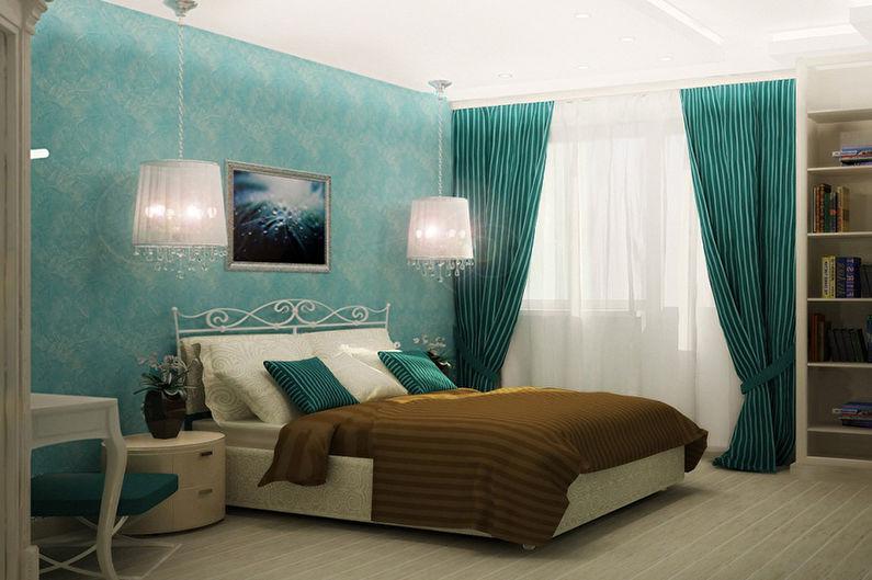 Дизайн бирюзовой спальни - Освещение