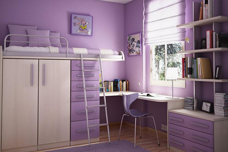 Маленькая комната для девочки-подростка - Дизайн интерьера