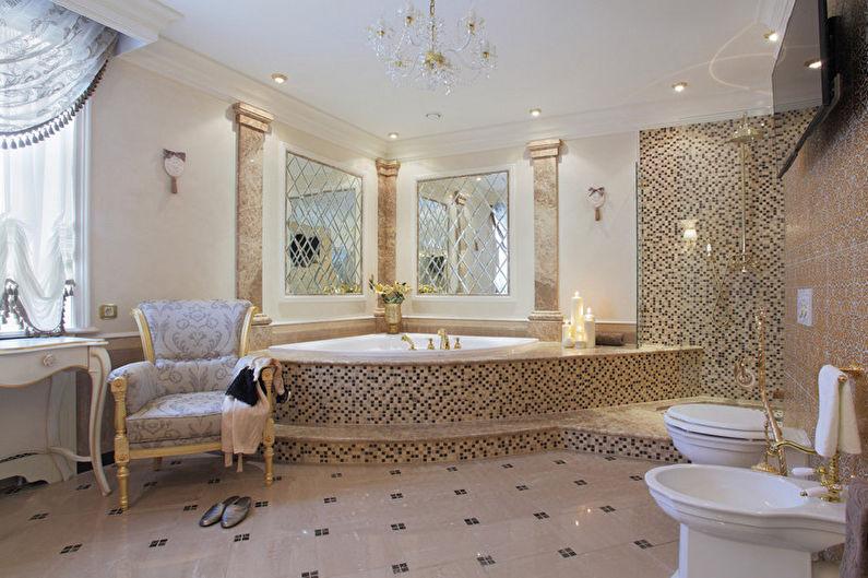 Угловая ванна в классическом дизайне