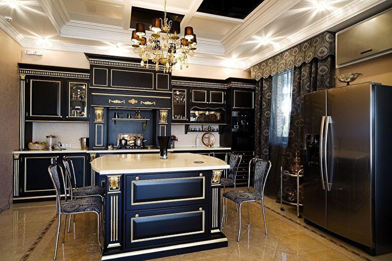 Черная кухня в классическом стиле - Дизайн интерьера