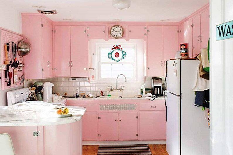 Маленькая розовая кухня - Дизайн интерьера