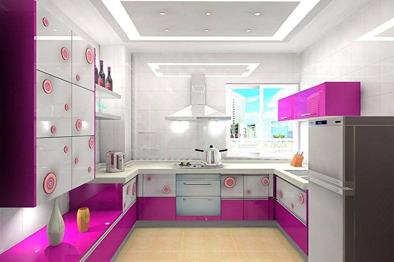 Розовая кухня - дизайн интерьера фото
