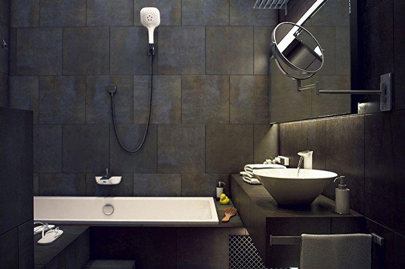 Черная ванная комната в стиле лофт - Дизайн интерьера