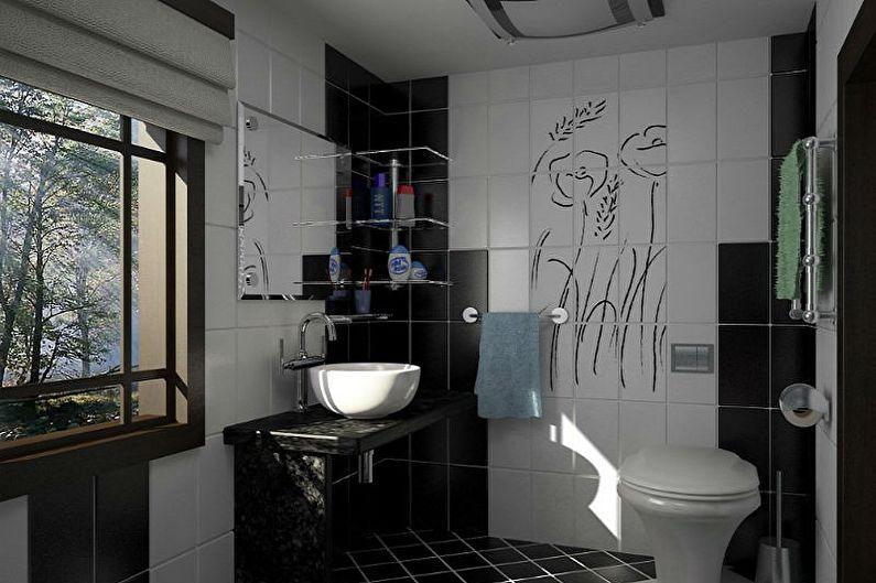 Маленькая черная ванная комната - Дизайн интерьера