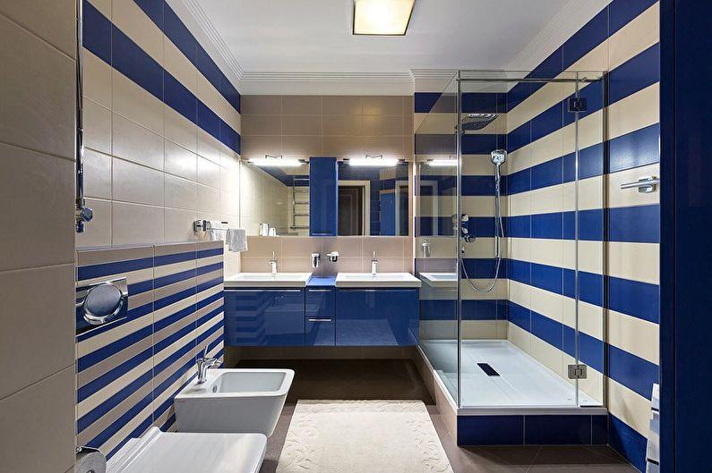 Маленькая синяя ванная комната - Дизайн интерьера
