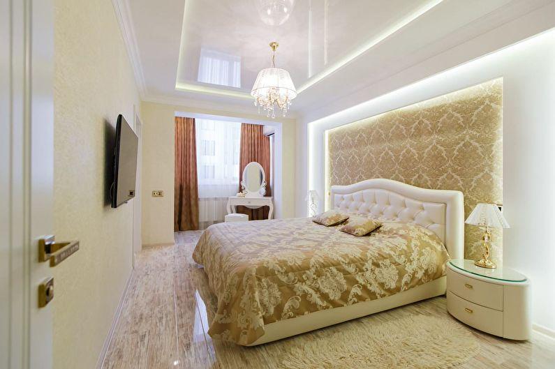 Бежевая спальня в классическом стиле - Дизайн интерьера