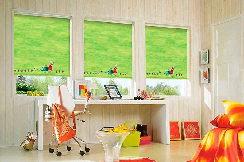 Рулонные шторы для детской комнаты - фото