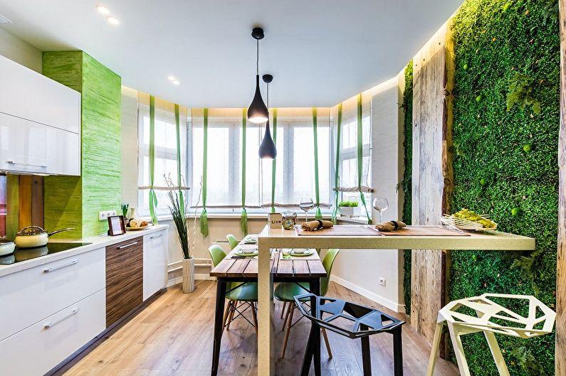 Зеленая кухня 15 кв.м. - Дизайн интерьера