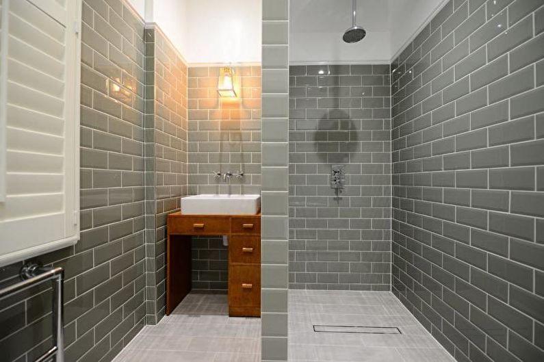 Отделка ванной комнаты с душевой кабиной - Керамическая плитка