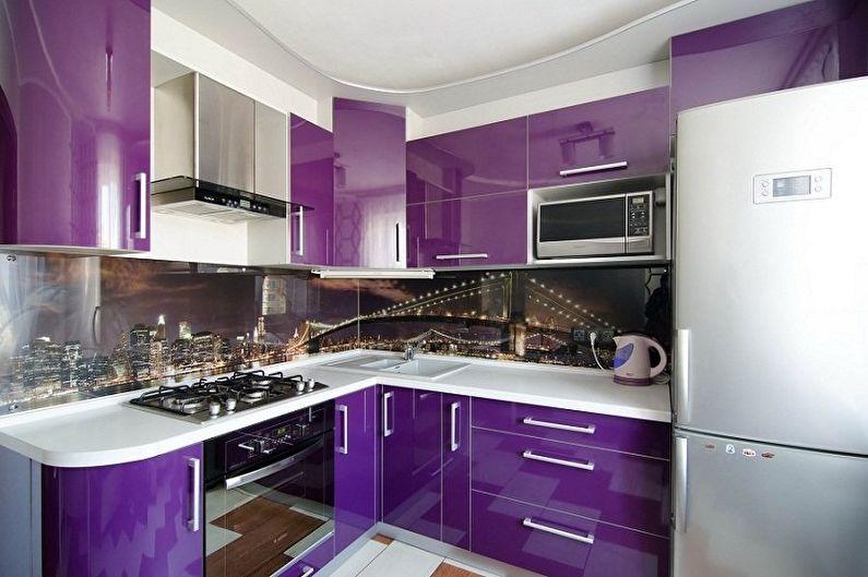 Фиолетовая кухня в стиле модерн - Дизайн интерьера