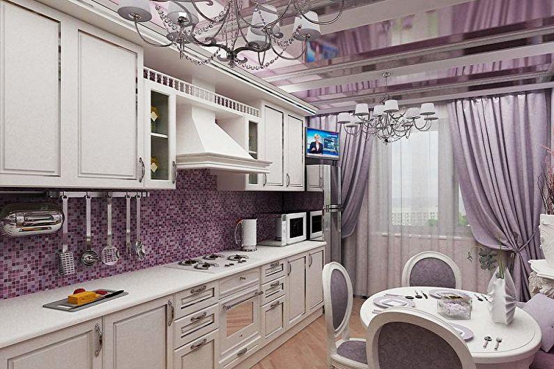Фиолетовая кухня в стиле прованс - Дизайн интерьера