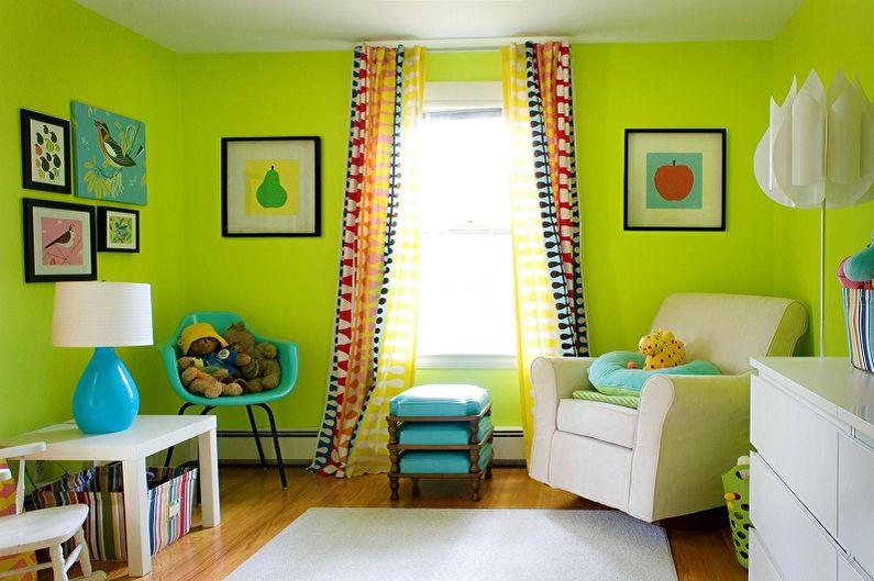 Зеленый цвет в интерьере детской комнаты - Сочетание цветов
