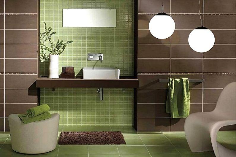 Зеленый цвет в интерьере ванной комнаты - Сочетание цветов