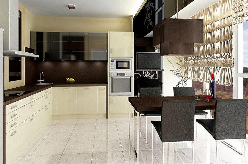 Бежевая кухня в современном стиле - Дизайн интерьера