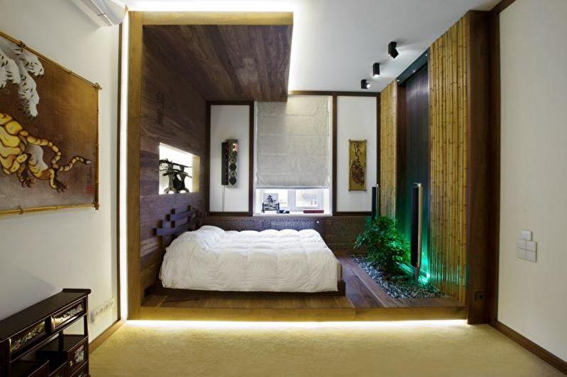 Дизайн спальни в японском стиле - Декор и освещение
