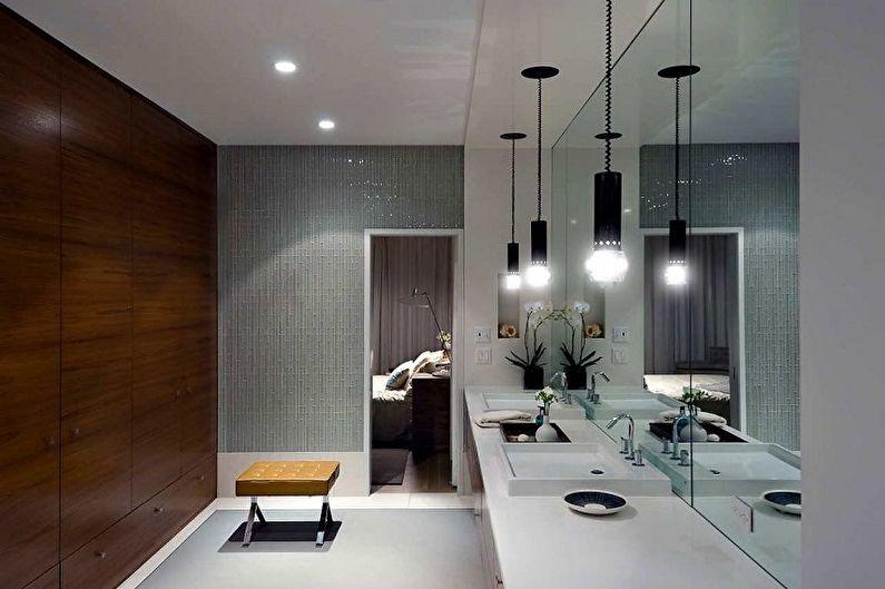 Идеи оформления пластиковых панелей для ванной комнаты - Декор из стекла и металла