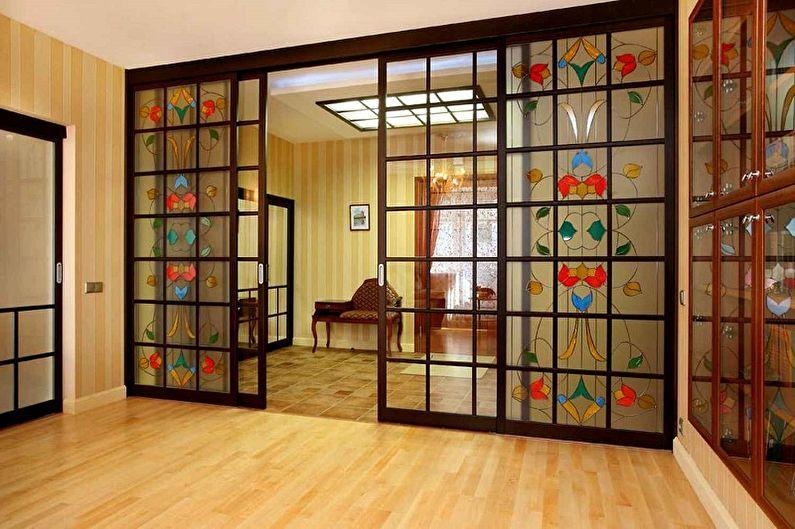 Дизайн стеклянных межкомнатных дверей - Витражные двери