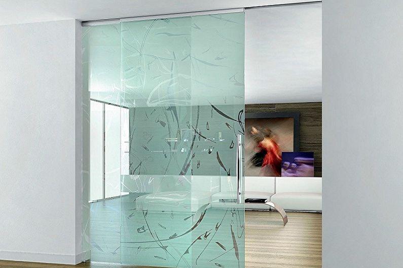 Дизайн стеклянных межкомнатных дверей - Стеклянные двери, декорированные пленкой