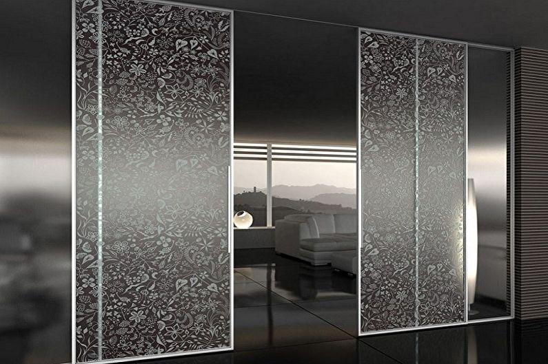 Дизайн стеклянных межкомнатных дверей - Стеклянные двери с пескоструйной обработкой