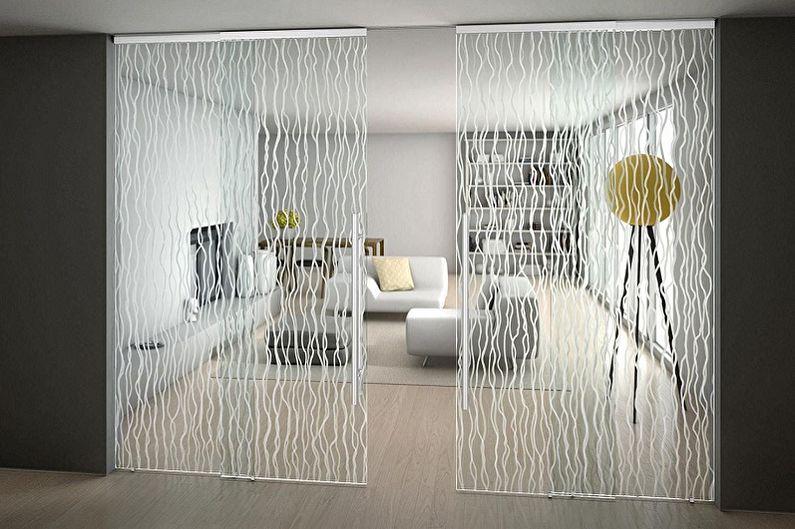 Дизайн стеклянных межкомнатных дверей - Конструкции с применением триплекс-стекла