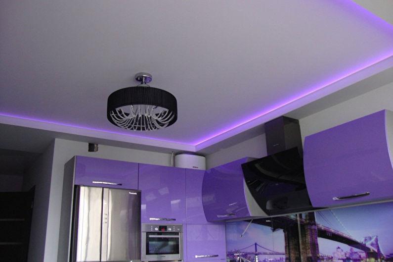 Натяжной потолок на кухне - Освещение и подсветка