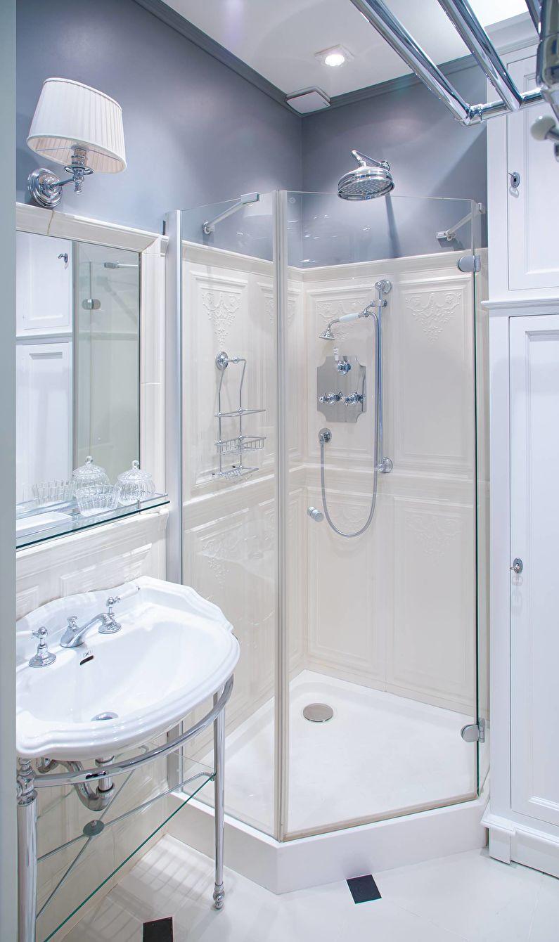 Синяя ванная комната в классическом стиле - Дизайн интерьера