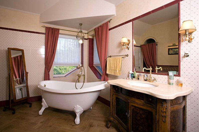 Ванная комната в классическом стиле с контрастными акцентами - Дизайн интерьера