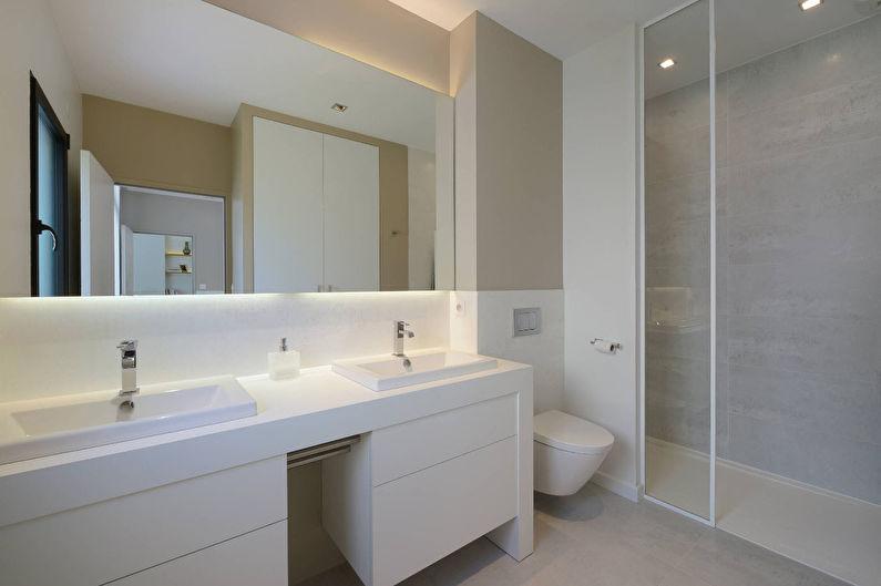 Белая ванная в современном стиле - Дизайн интерьера