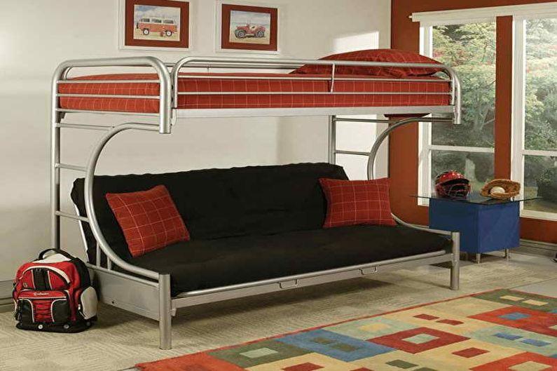 Двухъярусная кровать с диваном - Конструкция