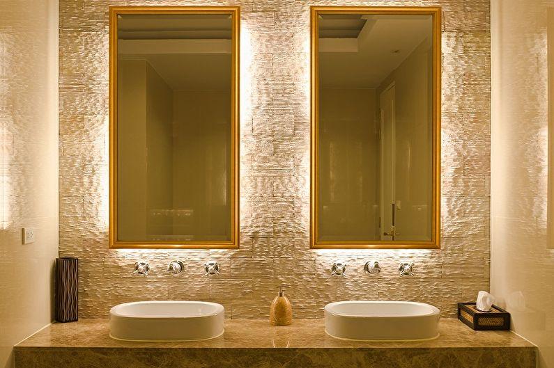 Виды зеркал для ванной комнаты - Зеркало с подсветкой