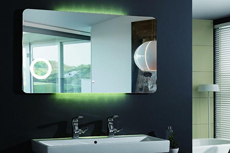 Виды зеркал для ванной комнаты - Зеркало с подогревом стекла