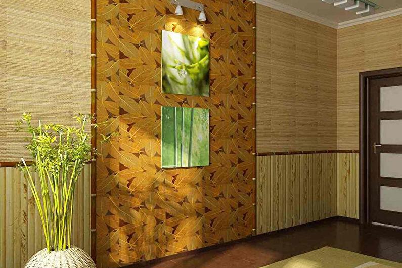 Бамбуковые обои в прихожей - Дизайн интерьера