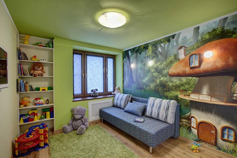 Натяжные потолки в детской комнате - фото