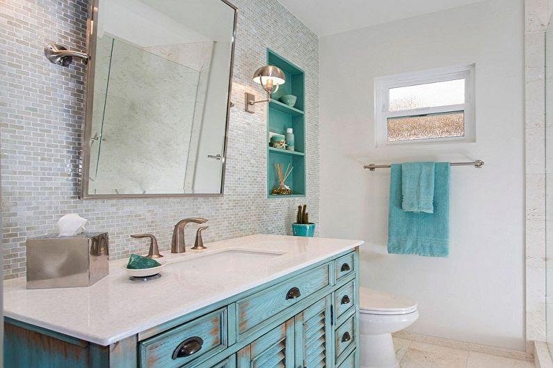 Бирюзовая ванная комната фото - Дизайн интерьера