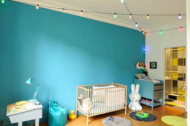 Бирюзовая детская комната фото - Дизайн интерьера
