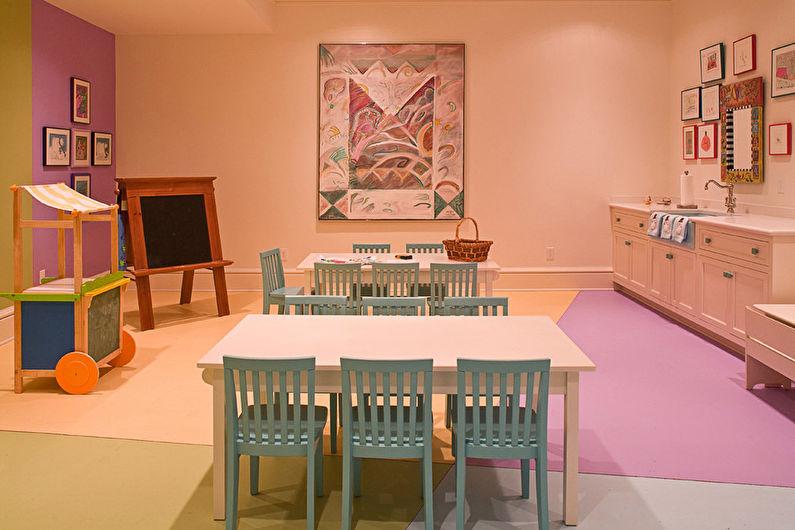 Персиковый цвет в детской комнате - Дизайн интерьера