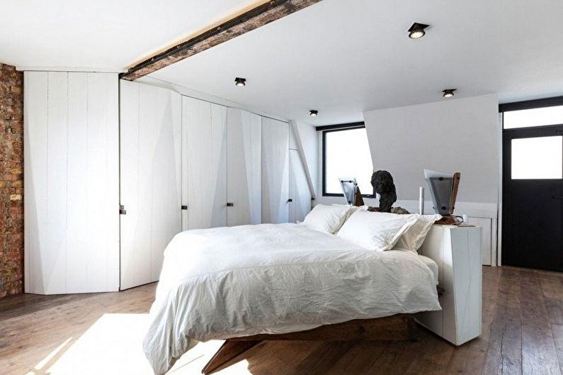 Дизайн спальни в стиле минимализм - Отделка потолка