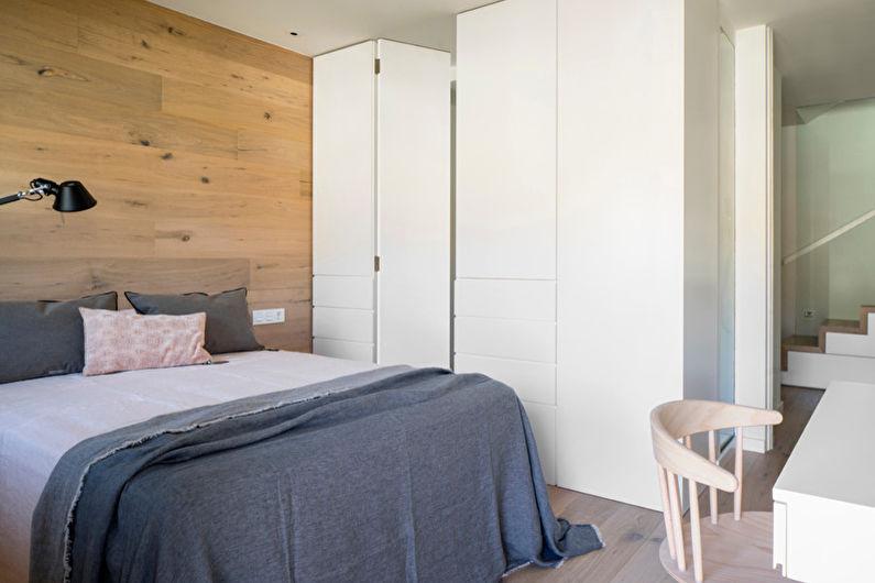 Дизайн интерьера спальни в стиле минимализм - фото