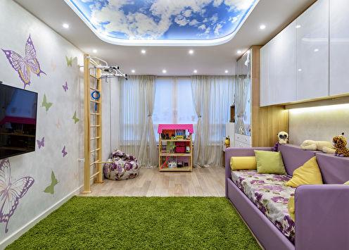 Натяжной потолок в детской комнате (65 фото)