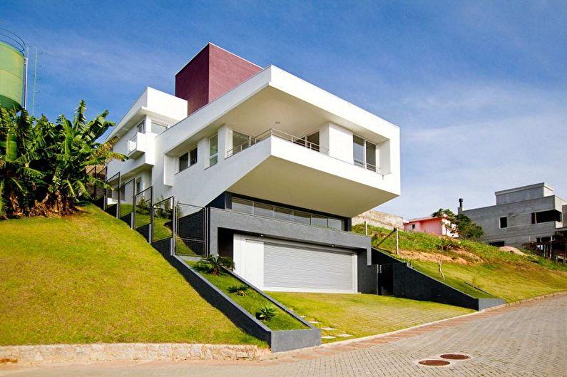 Современные проекты домов в стиле хай-тек - Шикарный дом на склоне
