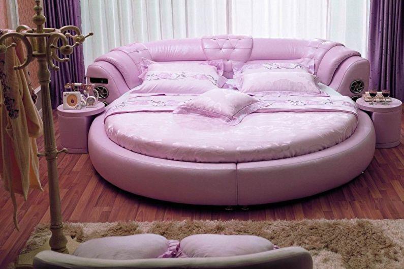 Виды круглых кроватей в спальню - Круглая кровать с разнообразными функциями